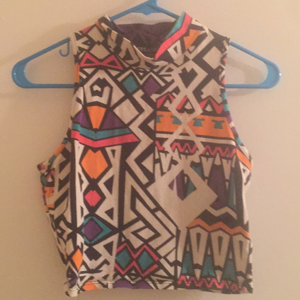 Tribal Print Crop Top